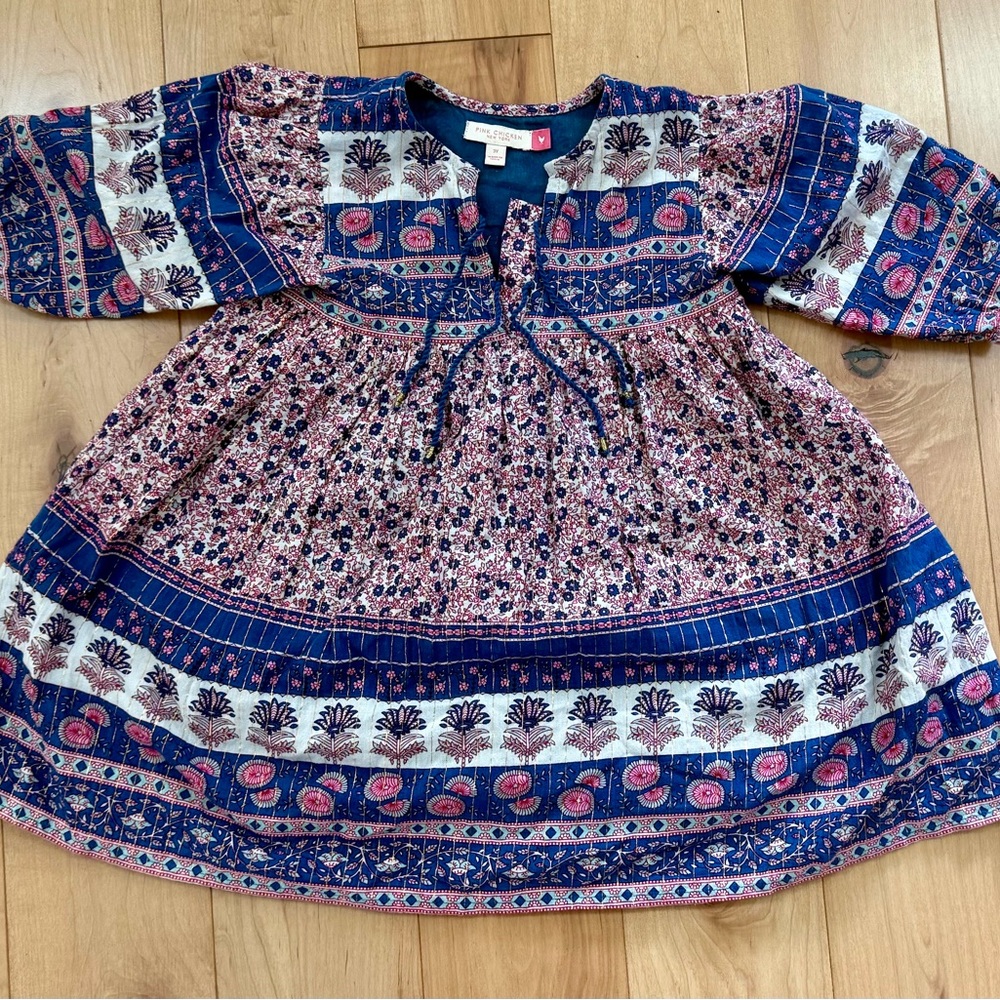 Pink Chicken Floral Bohemian Dress 3Y